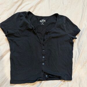 Hollister Black Crewneck Baby Tee